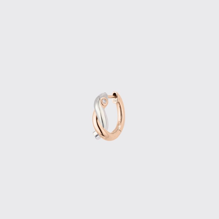 Jewelry Boochier | Rose Gold-White Gold Small Ties Earrings