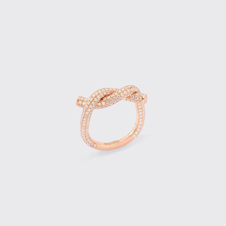 Jewelry Boochier | Rose Gold Diamond Ties Ring