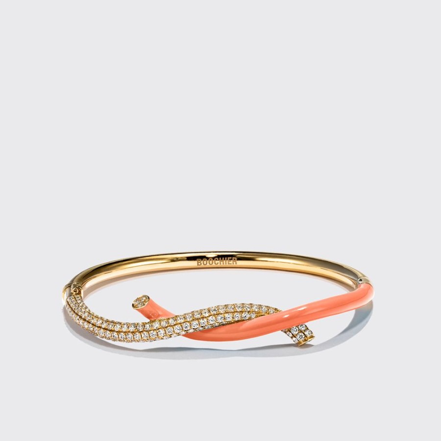 Jewelry Boochier | Orange Fruit Hoops Diamond Bangle