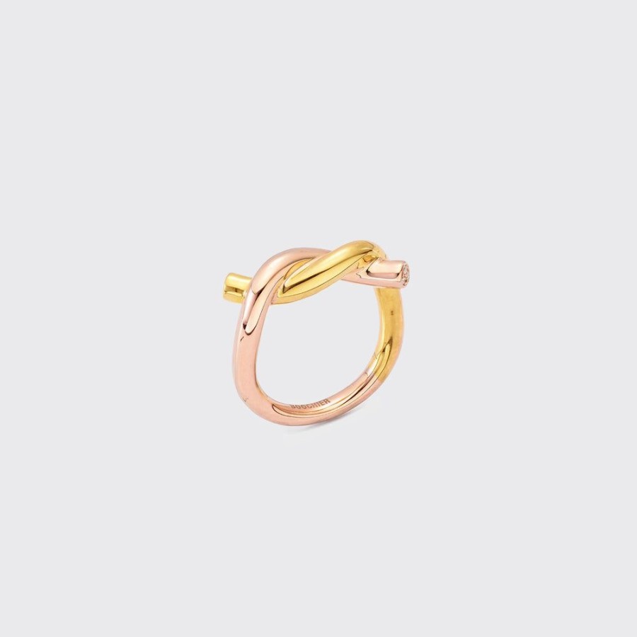 Jewelry Boochier | Yellow Gold-Rose Gold Ties Ring