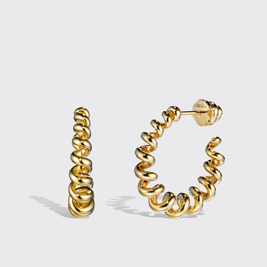 Jewelry Boochier | Large Yellow Gold Slinkee Earrings