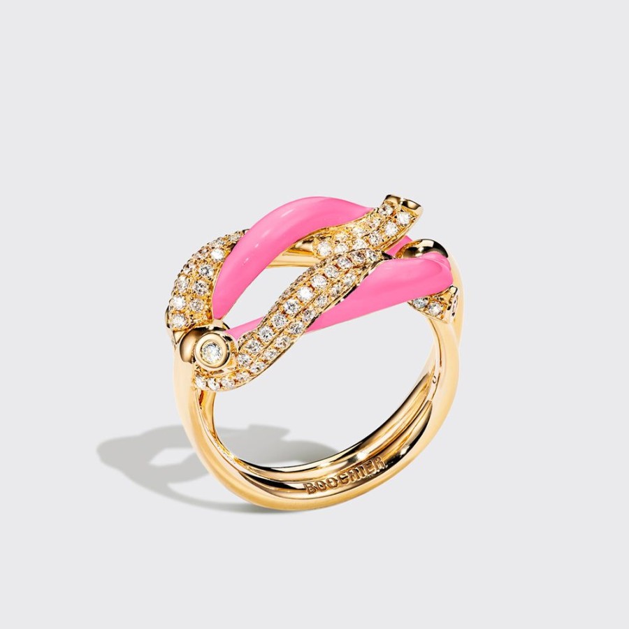 Jewelry Boochier | Jumbo Hot Pink Fruit Hoops Buckle Ring