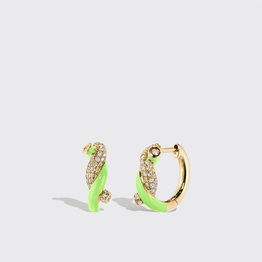 Jewelry Boochier | Lime Green Small Fruit Hoops Earrings