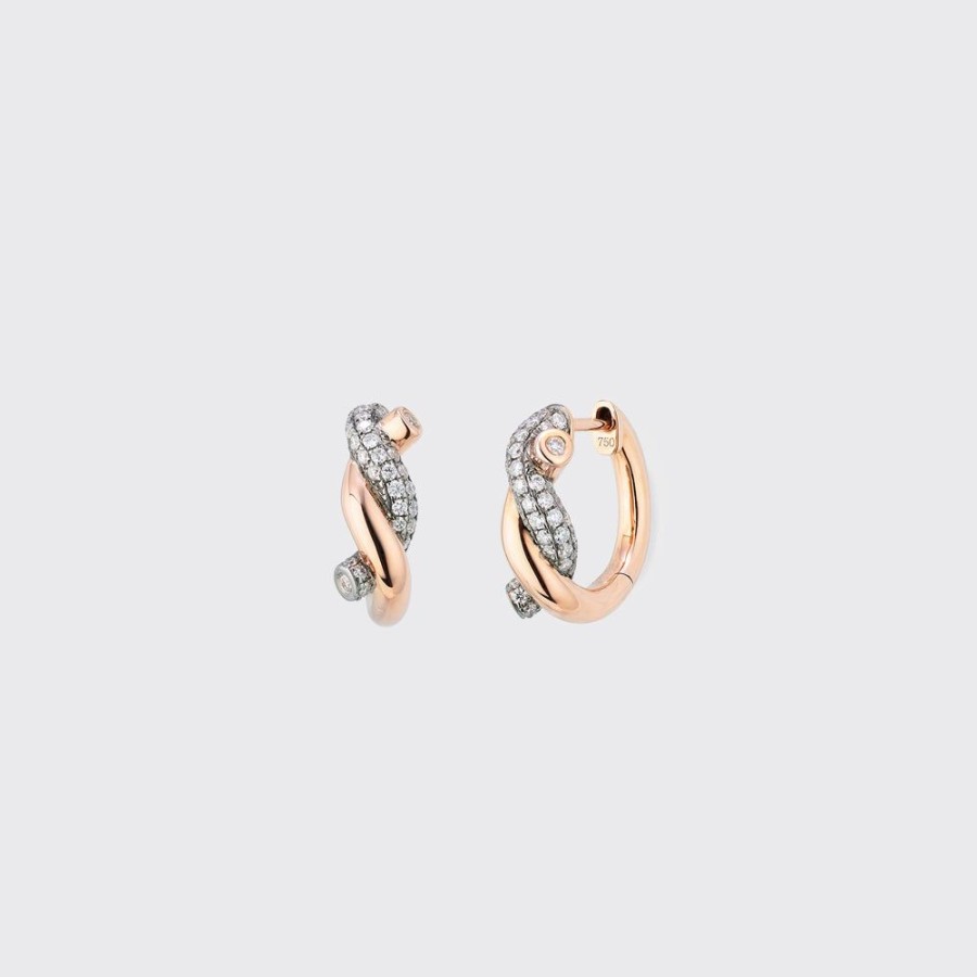 Jewelry Boochier | Black Gold-Rose Gold Diamond Small Ties Earrings