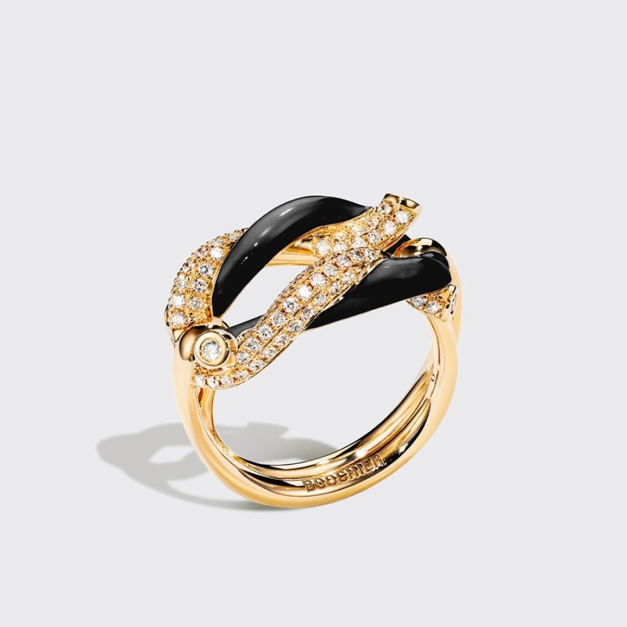 Jewelry Boochier | Black Fruit Hoops Buckle Ring