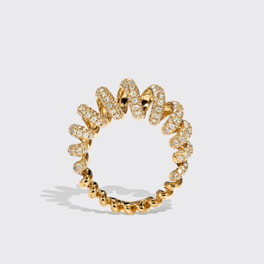 Jewelry Boochier | Jumbo Yellow Gold Diamond Slinkee Ring