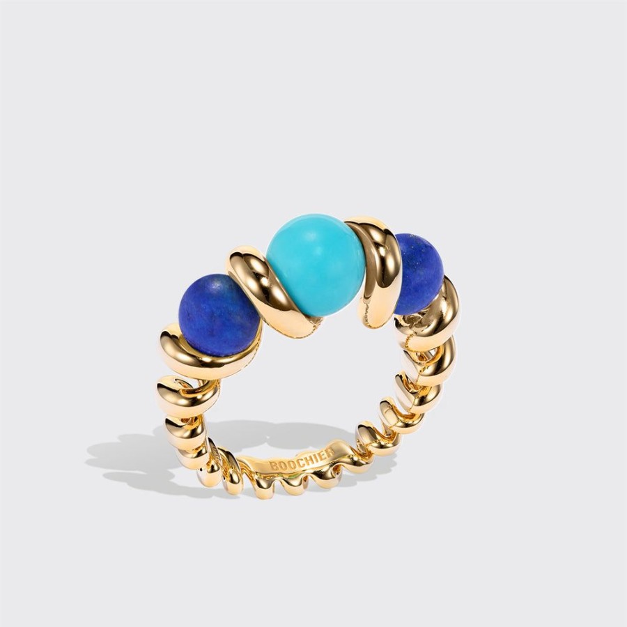 Jewelry Boochier | Lapis & Turquoise Gumball Slinkee Ring