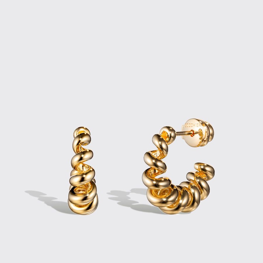 Jewelry Boochier | Small Yellow Gold Slinkee Earrings