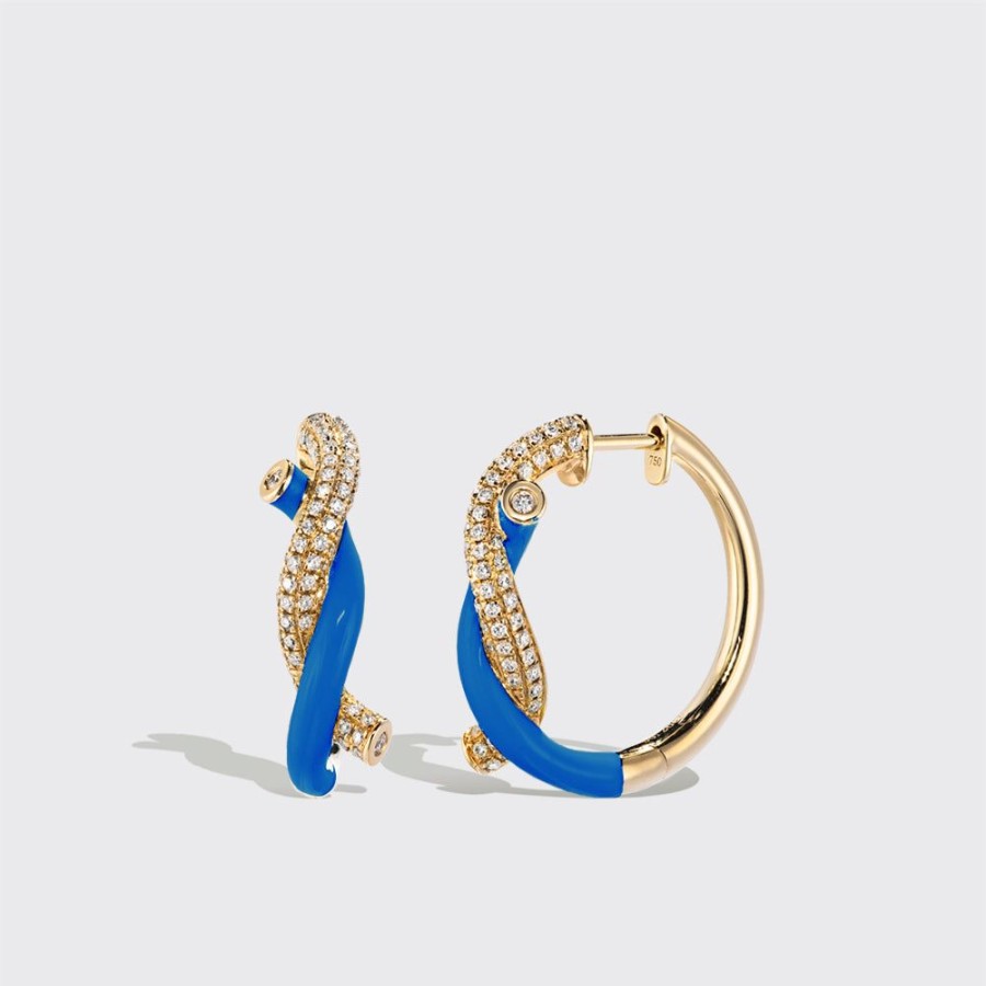 Jewelry Boochier | Dark Blue Fruit Hoops Earrings