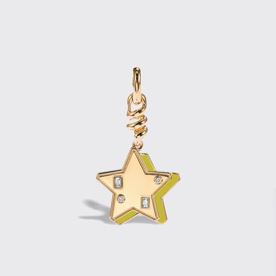 Jewelry Boochier | Lemon Jade Yellow Gold Star Charm