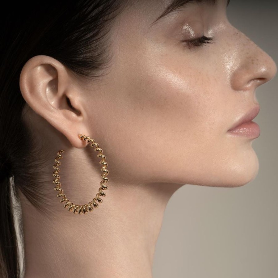 Jewelry Boochier | Jumbo Yellow Gold Slinkee Earrings