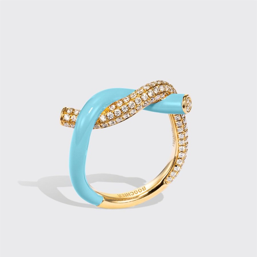 Jewelry Boochier | Light Blue Fruit Hoops Diamond Ring