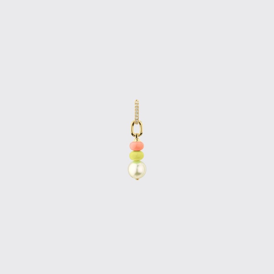 Jewelry Boochier | Orange-Neon Yellow Single Pearl Diamond B-Boy Earring