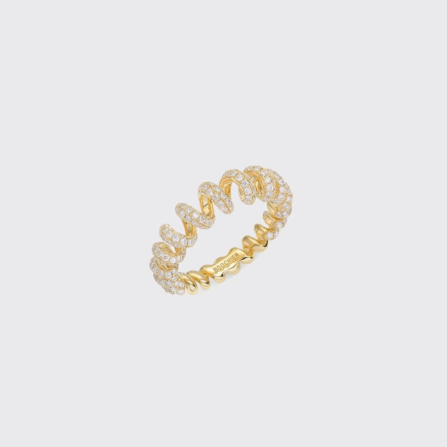 Jewelry Boochier | Yellow Gold Diamond Slinkee Ring