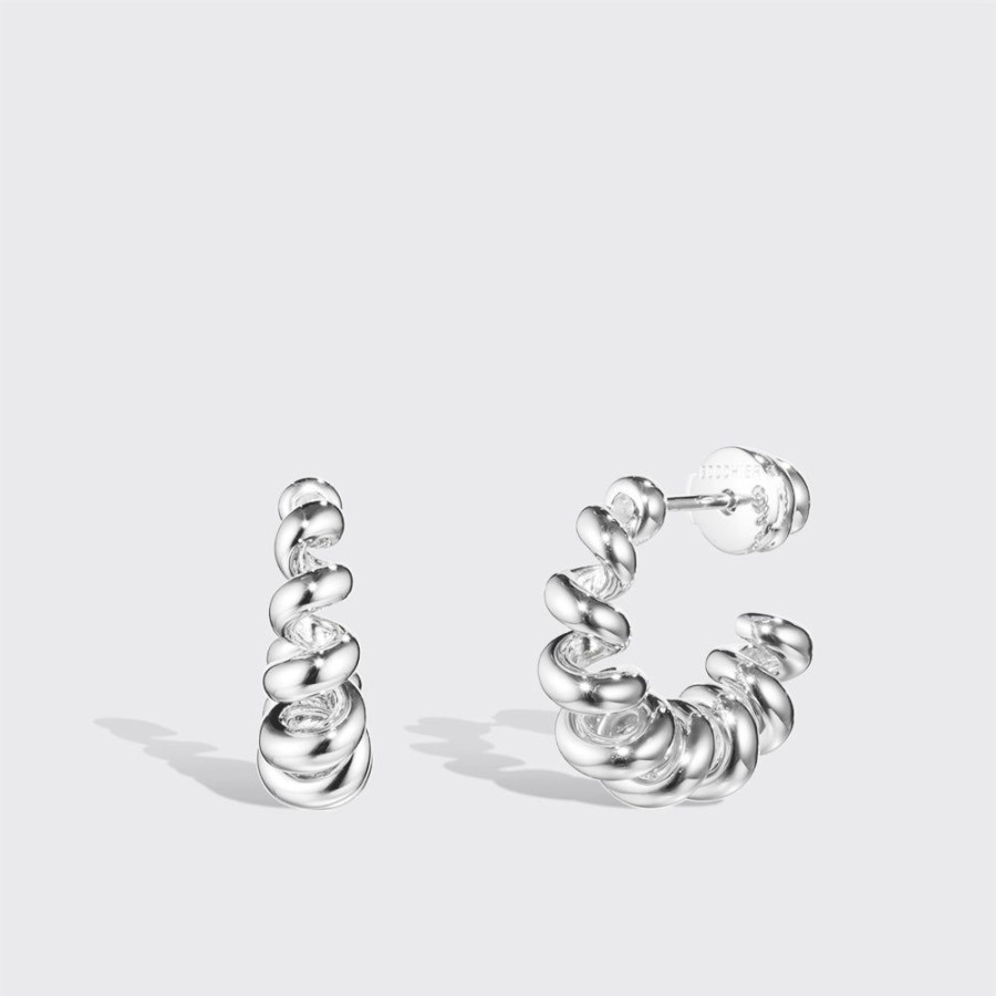 Jewelry Boochier | Small White Gold Slinkee Earrings