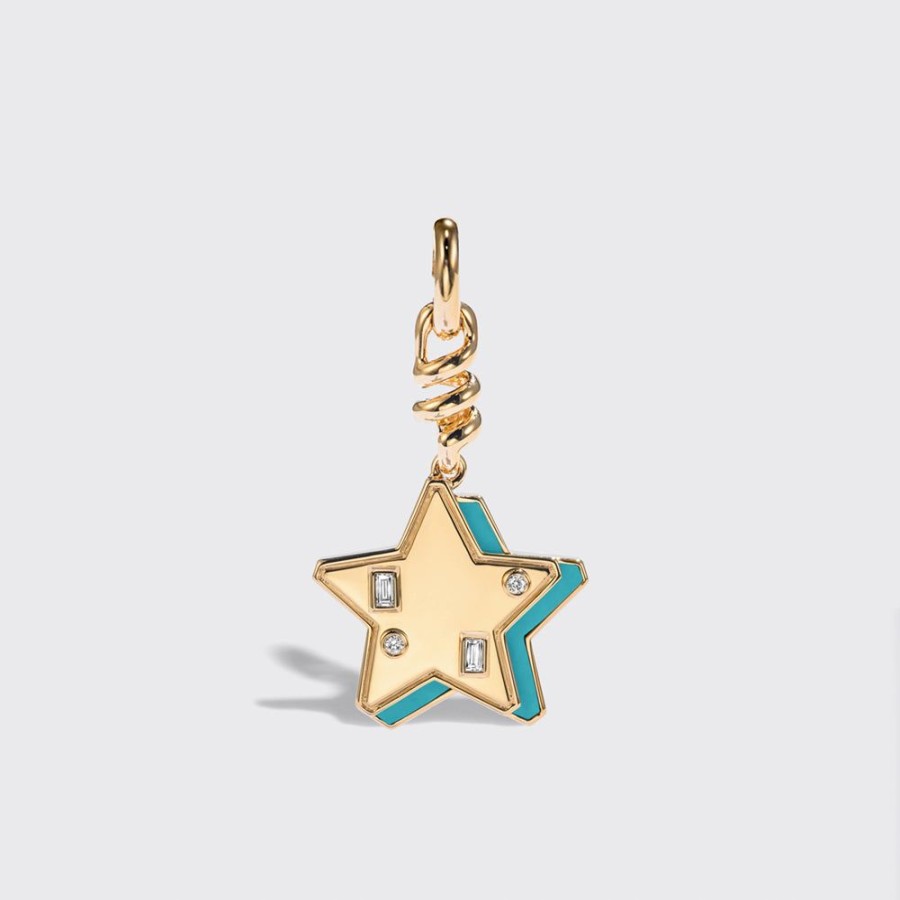 Jewelry Boochier | Turquoise Yellow Gold Star Charm