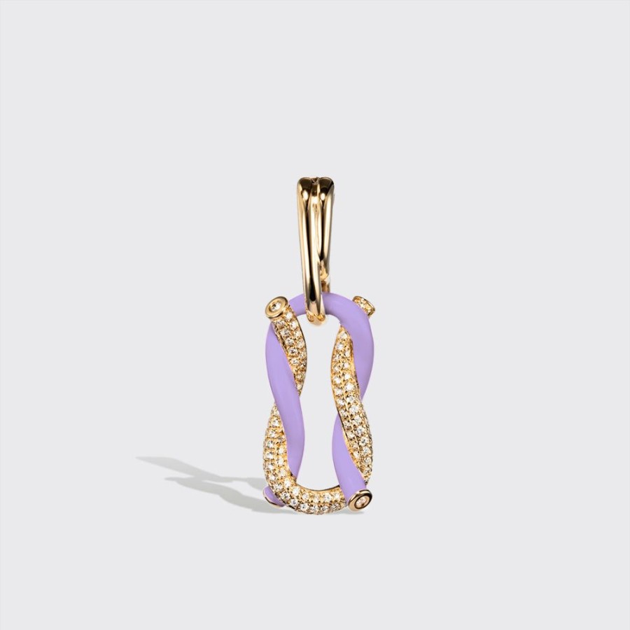 Jewelry Boochier | Jumbo Lilac Half Diamond Fruit Hoops Buckle Earrings