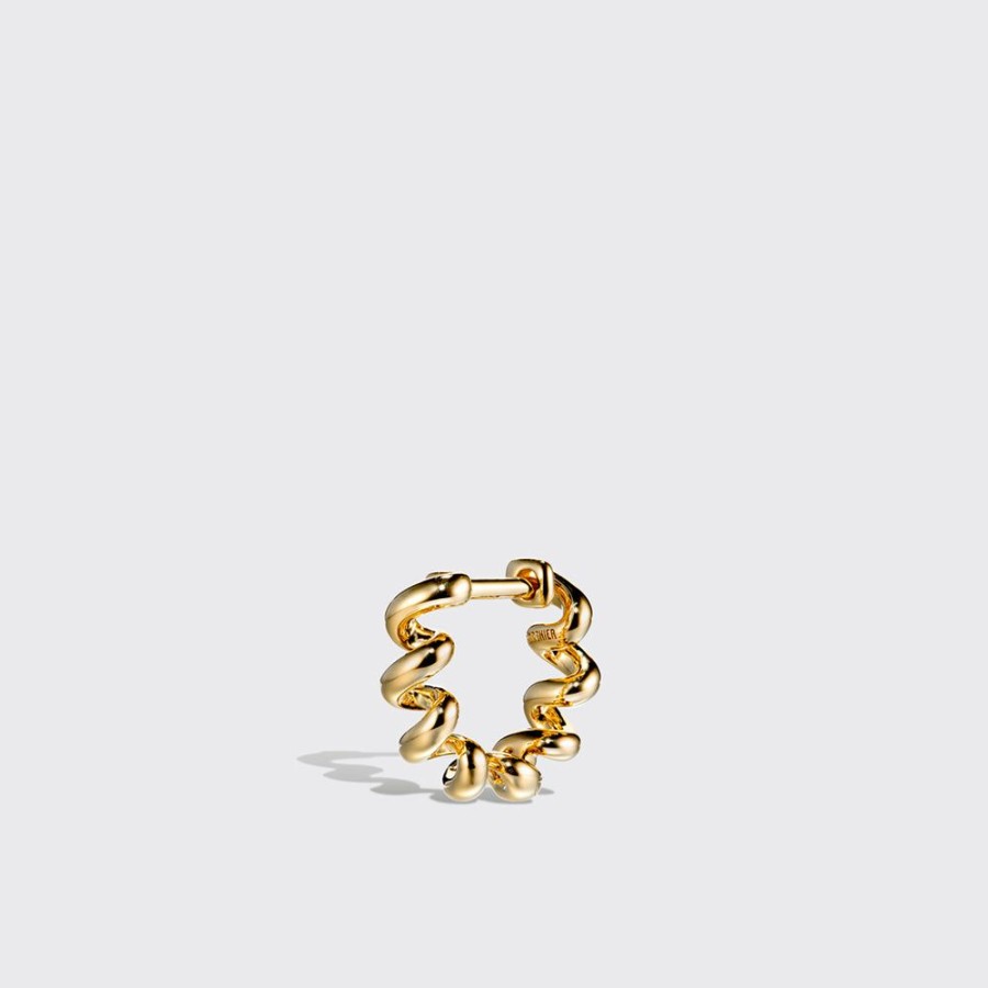 Jewelry Boochier | Yellow Gold Slinkee Huggie Mono Earring