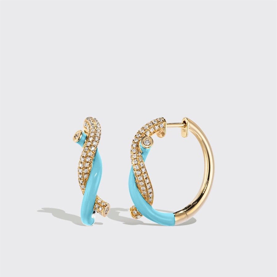 Jewelry Boochier | Light Blue Fruit Hoops Earrings