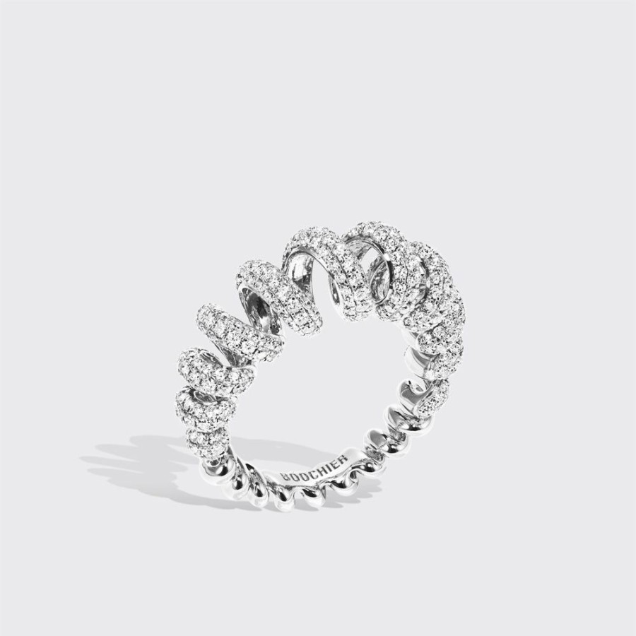 Jewelry Boochier | Jumbo White Gold Diamond Slinkee Ring