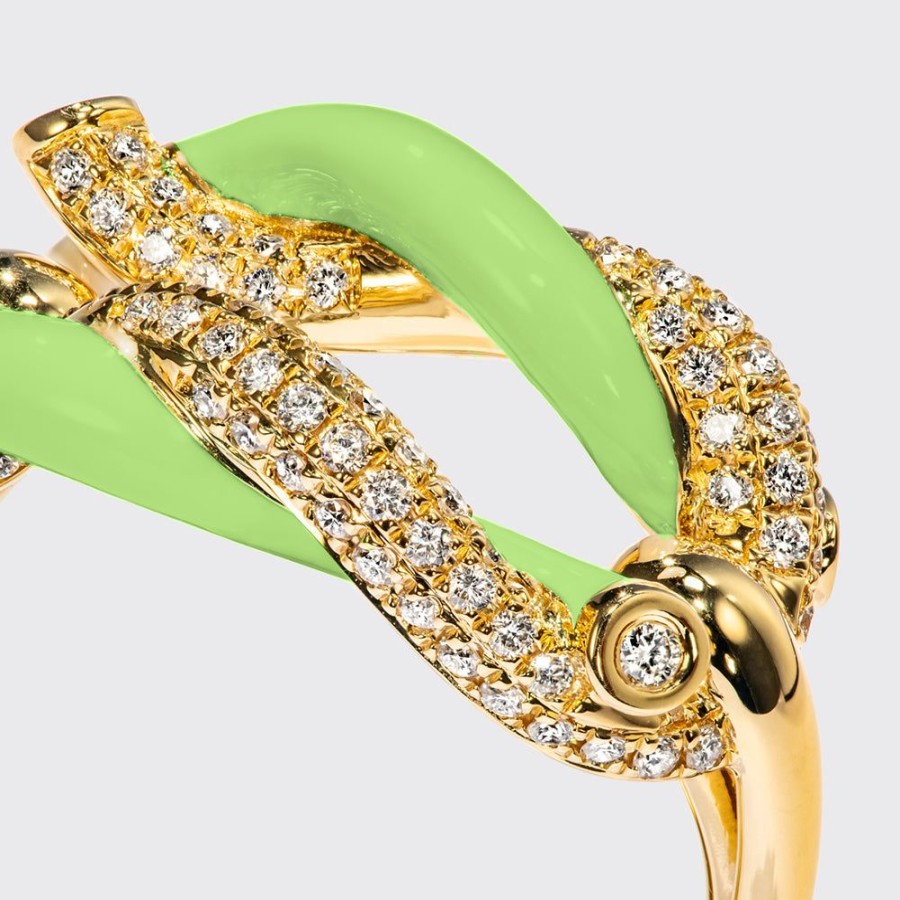 Jewelry Boochier | Jumbo Lime Green Fruit Hoops Buckle Ring