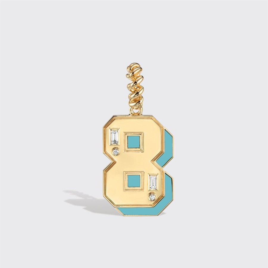 Jewelry Boochier | Jumbo Turquoise Nostalgia Number Pendant