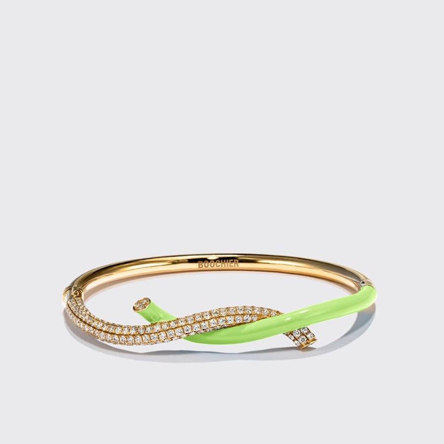 Jewelry Boochier | Lime Green Fruit Hoops Diamond Bangle