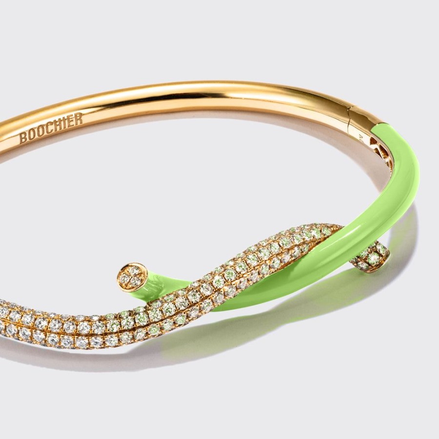 Jewelry Boochier | Lime Green Fruit Hoops Diamond Bangle