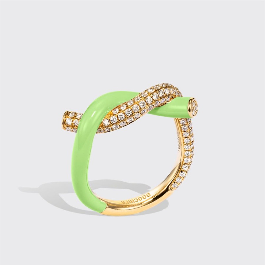 Jewelry Boochier | Lime Green Fruit Hoops Diamond Ring