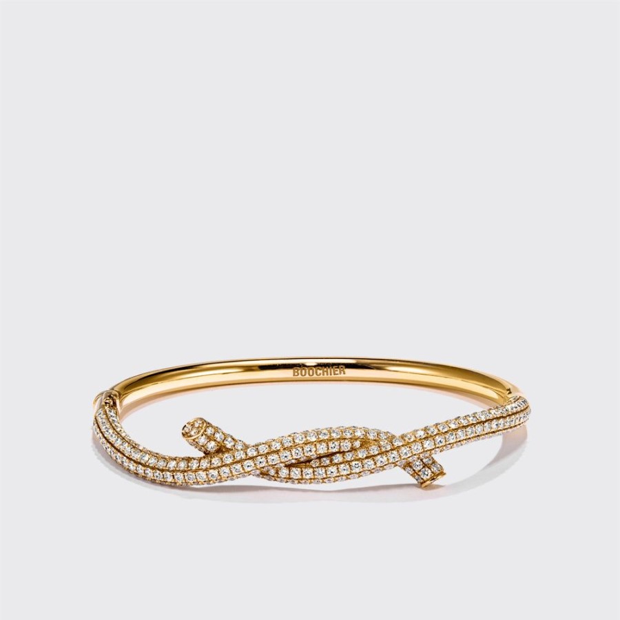 Jewelry Boochier | Yellow Gold Diamond Ties Bangle