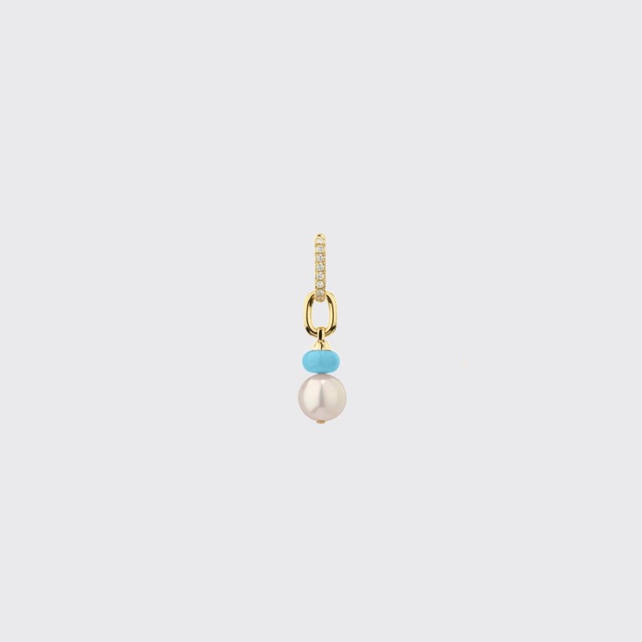 Jewelry Boochier | Light Blue Single Pearl Diamond B-Boy Earring